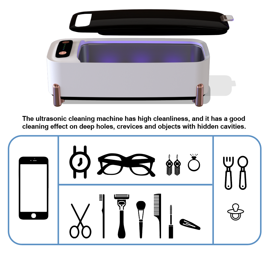 KW-2102 2-In-1 Ultrasonic Cleaner & UV Light Sanitizier